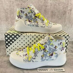 Adidas by Stella McCartney Floral High-Top Sneakers - White and Yellow
